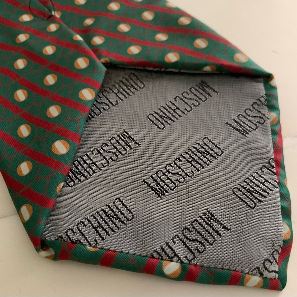 Moschino Green Red XO Tie - Picture 6 of 7